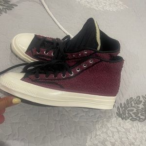 Converse purple fur sneakers